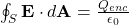 \oint_S \mathbf{E} \cdot d\mathbf{A} = \frac{Q_{enc}}{\epsilon_0}